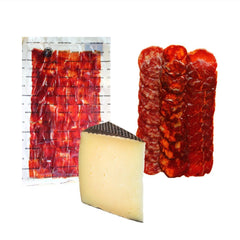 PACK 300g | Trío Ibérico - Jamón 5J, Surtido Ibérico y Queso Oveja